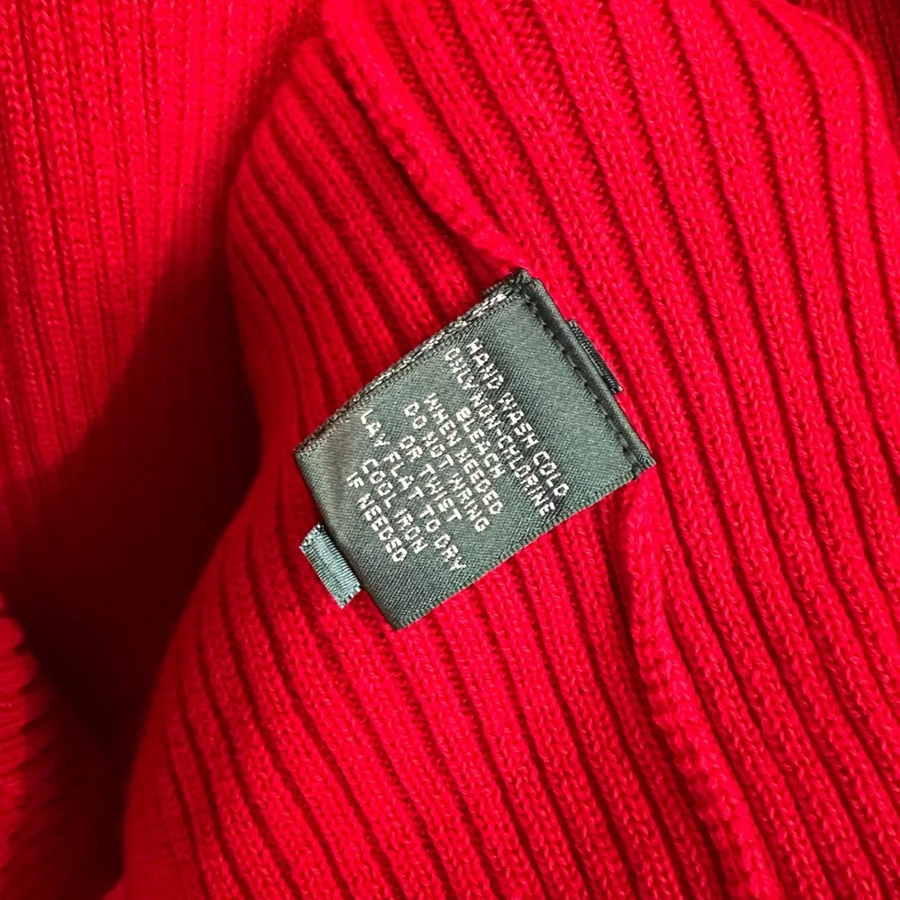 Ralph Lauren Red Cardigan with Dramatic Collar - Picture 7 of 8